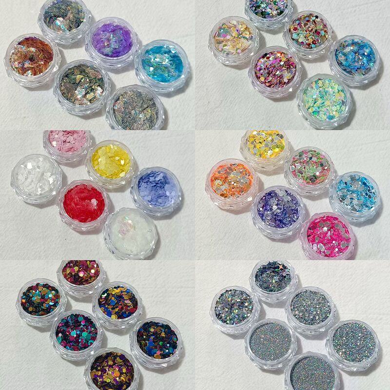Cross-Border Wholesale of Six-Color Nail Art Glitter, Reflective Glitter, Matcha Green, Gold Diamond, Sky Blue, Cherry Blossom, Internet-Famous Round Glitter in Various Styles Cross-Border Wholesale of Six-Color Nail Art Glitter, Reflective Glitter, Matcha Green, Gold Diamond, Sky Blue, Cherry Blossom, Internet-Famous Round Glitter in Various Styles