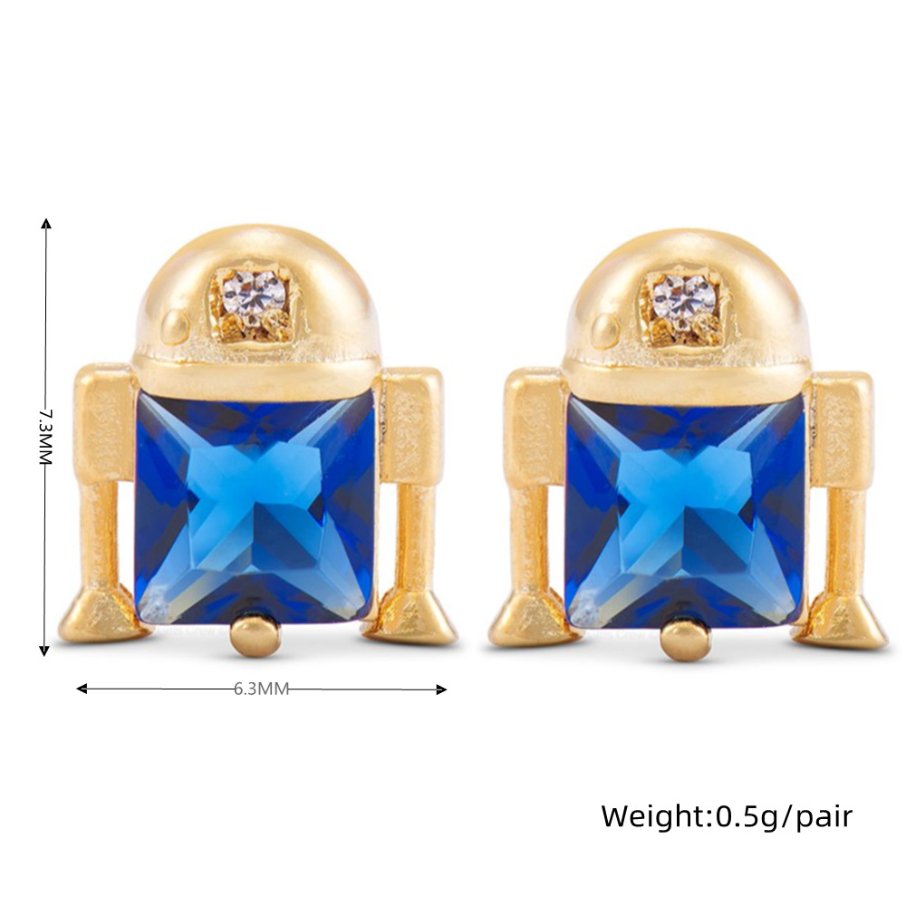 Fashion Creative Alien Copper Plating 18K Real Gold New Cartoon Earrings