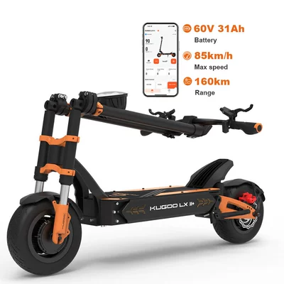 Kugoo Lx11 + 160Km Long Distance Portable Commuter Scooter 1500W Powerful Motor 85 0m (Qatlanan elektrik skuterlər) - black-1500w-60v-11inch