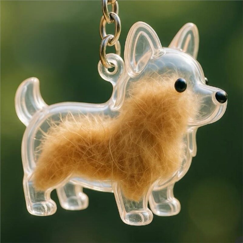 人気の透明でかわいい子犬の毛皮収納ボックスペンダント、高価値バッグペンダント、カプセル記念コレクションペンダント|undefined