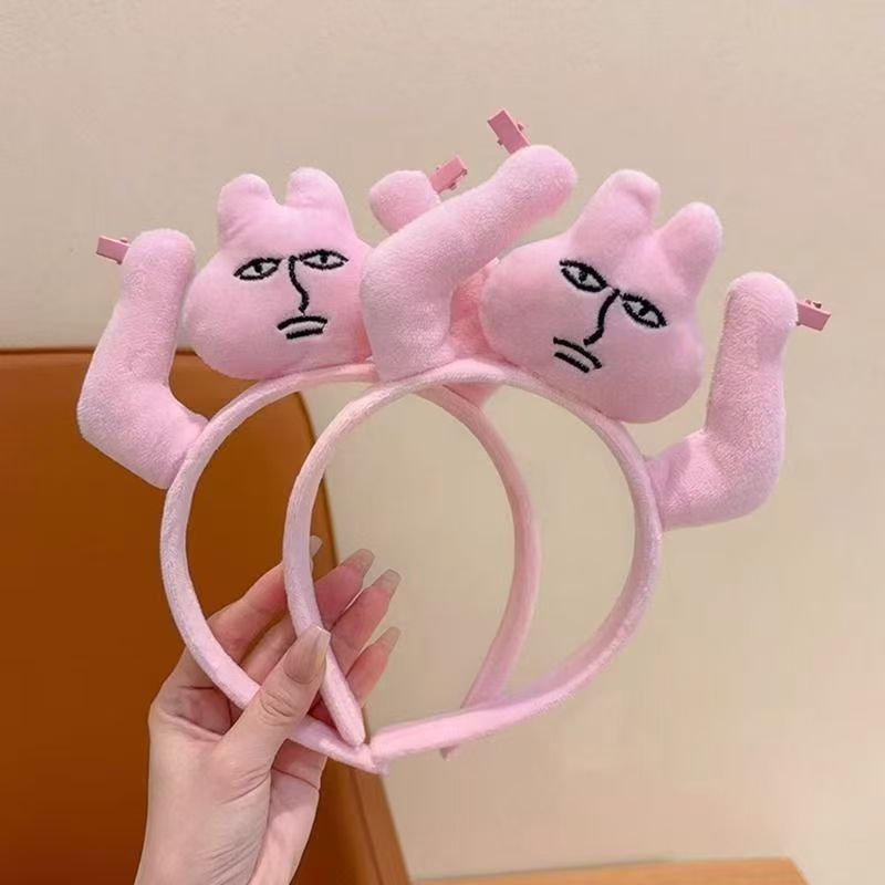 Nuevo hermoso amor tridimensional oso cabello red de peluche rojo dibujos animados orejas lavar la cara cabello red adornamiento para el cabello rojo al por mayor