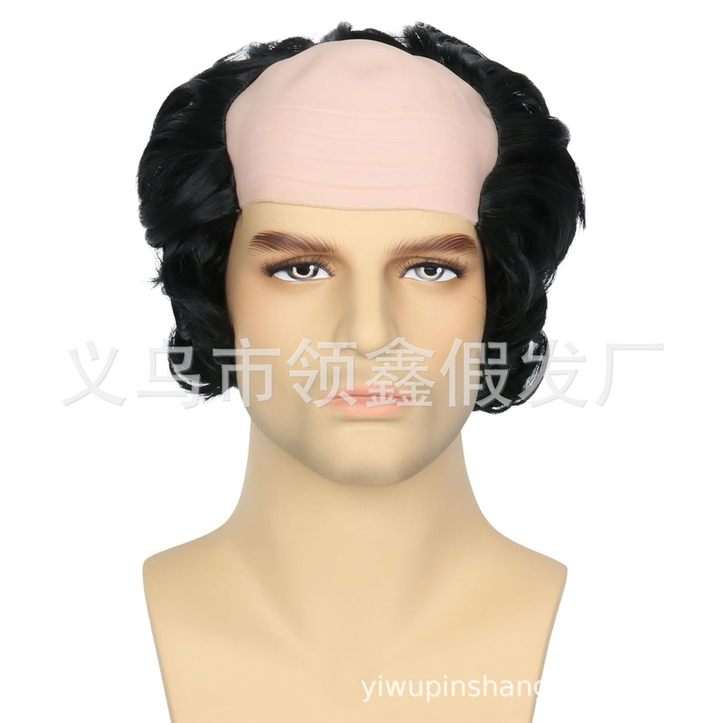 bald monk wig einstein old professor headgear props prom Halloween props wig