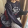 宽松印花圆领套头卫衣