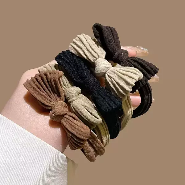 High-Quality Bow Hair Tie, Simple and Highly Elastic, Versatile Hair Rope, Thickened Rubber Band for Bun Hairstyles, Ponytail Hair Accessory