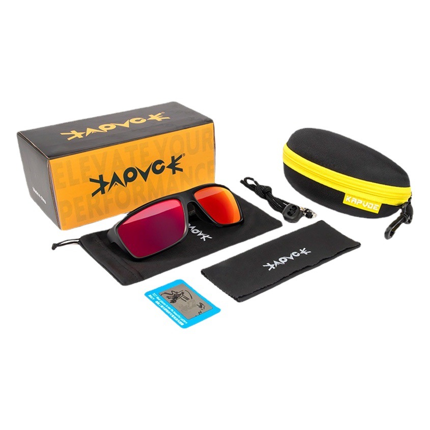 Nuevas gafas de sol polarizadas kapvoe, deportes al aire libre, gafas de ciclismo, gafas de sol de conducción con montura cuadrada, venta caliente transfronteriza