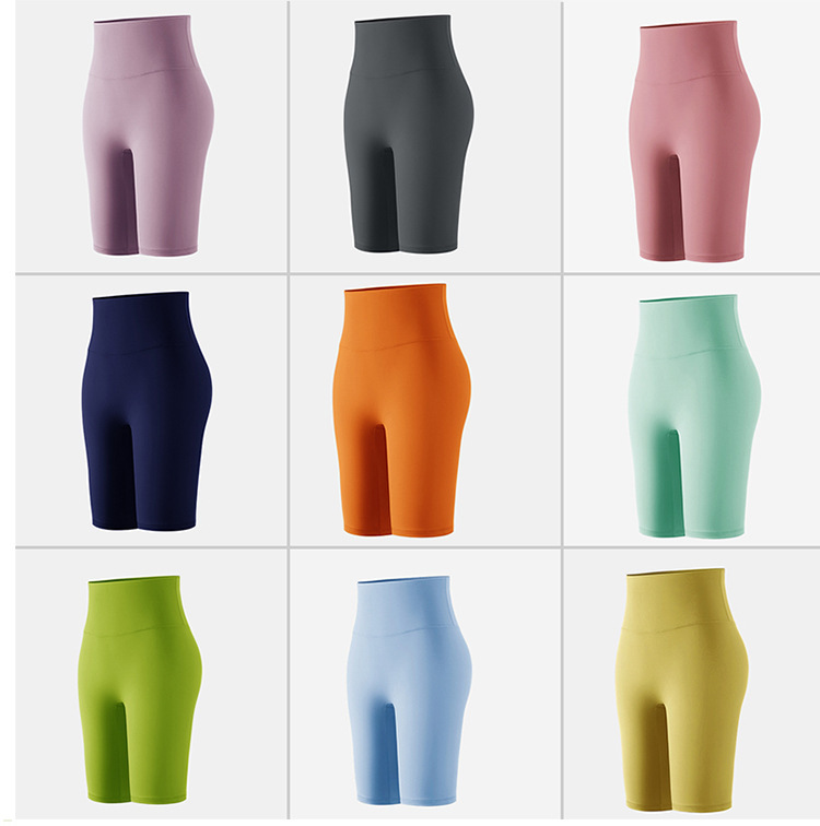 Boyang Yoga Shorts Women's Outer Wear Summer Thin Tight Abdominal Hip-lifting Sports Fitness Riding Five-point Leggings