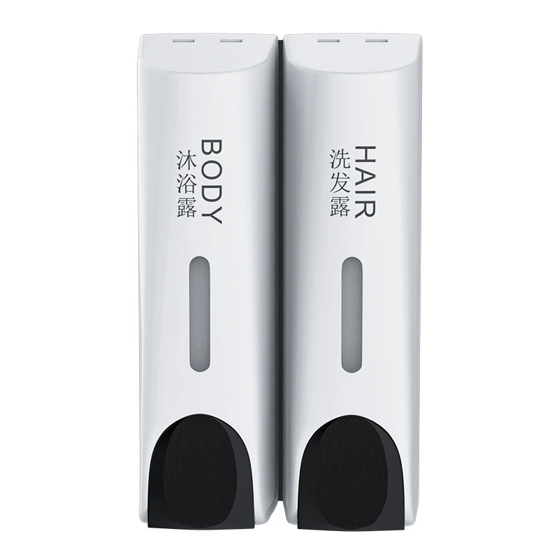 Wall-Mounted Double Soap Dispenser, Plastic Hotel Bathroom Unit, 2-3 Head Options