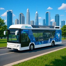 宝思仑合金公交车模型新能源大巴车回力声光玩具巴士车客车盒装