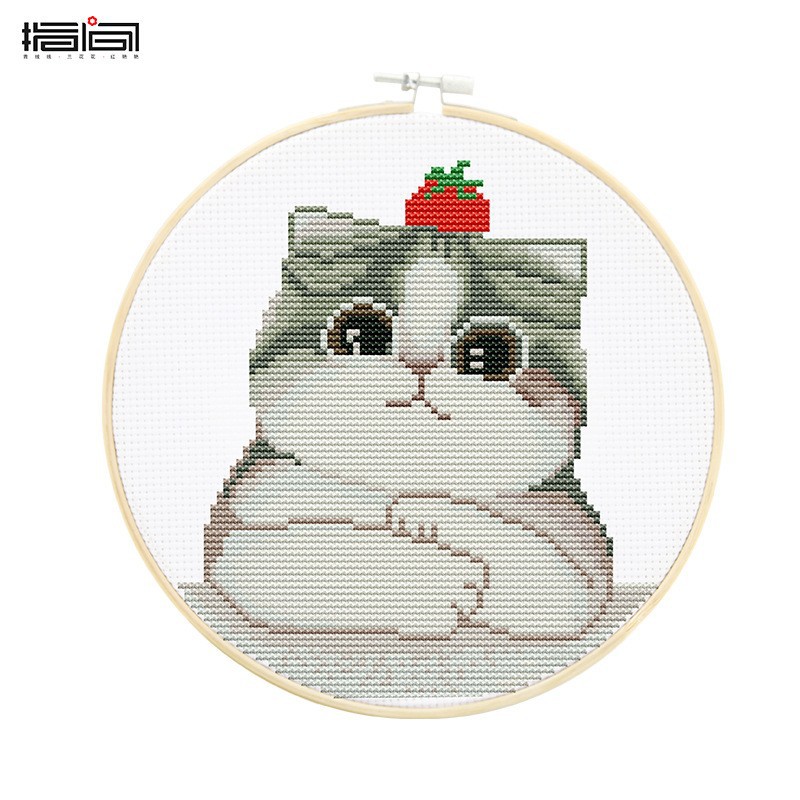 Jinhao bordado hecho a mano DIY material paquete principiante niños simple tela Cruz puntada grande colgante pintura 26cm