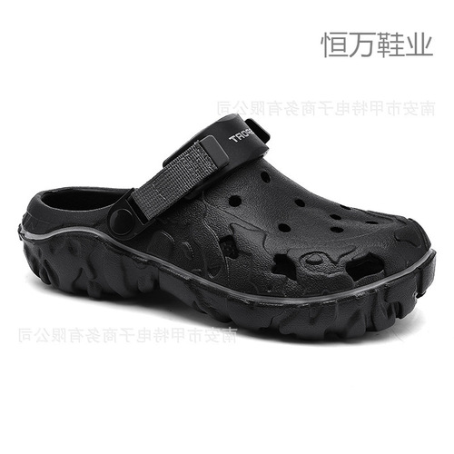 Fujian Summer Large Men's Wide Fit Lightweight Cap-Toe Sandals Slip-On with Gourmet Texture and Drainage Holes
