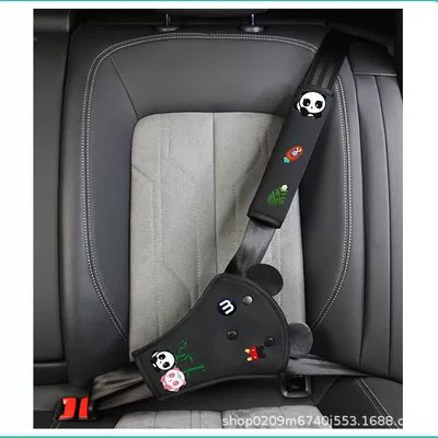 Decorative Shoulder Pad Adjustment Safety – Seat belt shoulder pad - panda-black-suit-maternal-and-infant-grade-material-can-be-used-by-both-adults-and-babies