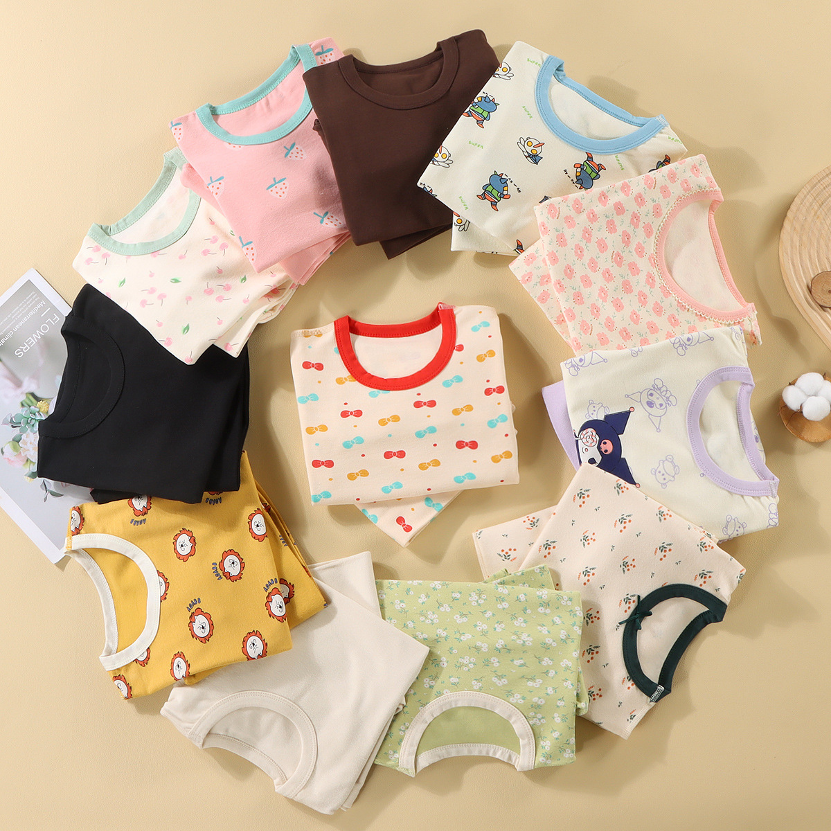 260g pijama infantil conjunto de lana invierno invierno niñas ropa de casa ropa interior calentada ropa interior niñas