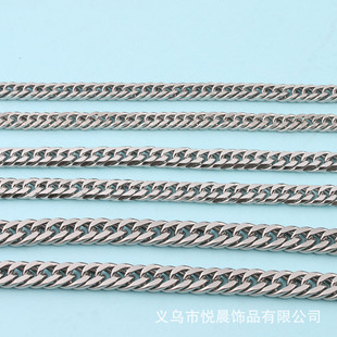 Stainless steel double woven six-sided grinding chain DIY jewelry hip hop punk style necklace bracelet accessories luggage hardware chain
