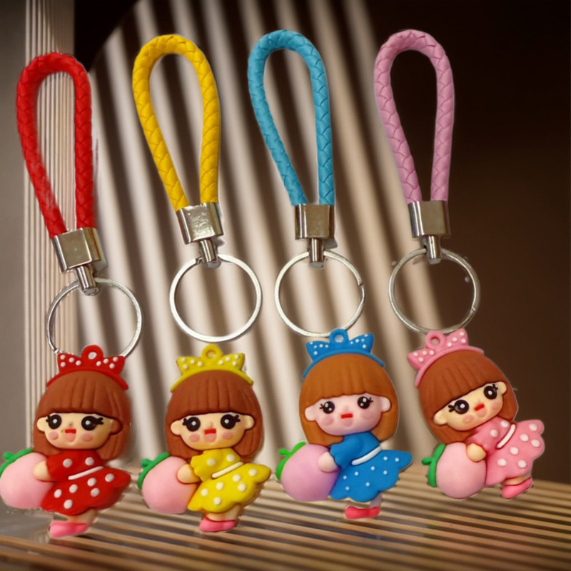 Cute Bowknot Princess Girl Keychain Cartoon Trendy Student Backpack Pendant Creative Qr Code Activity Gift Cute Bowknot Princess Girl Keychain Cartoon Trendy Student Backpack Pendant Creative Qr Code Activity Gift