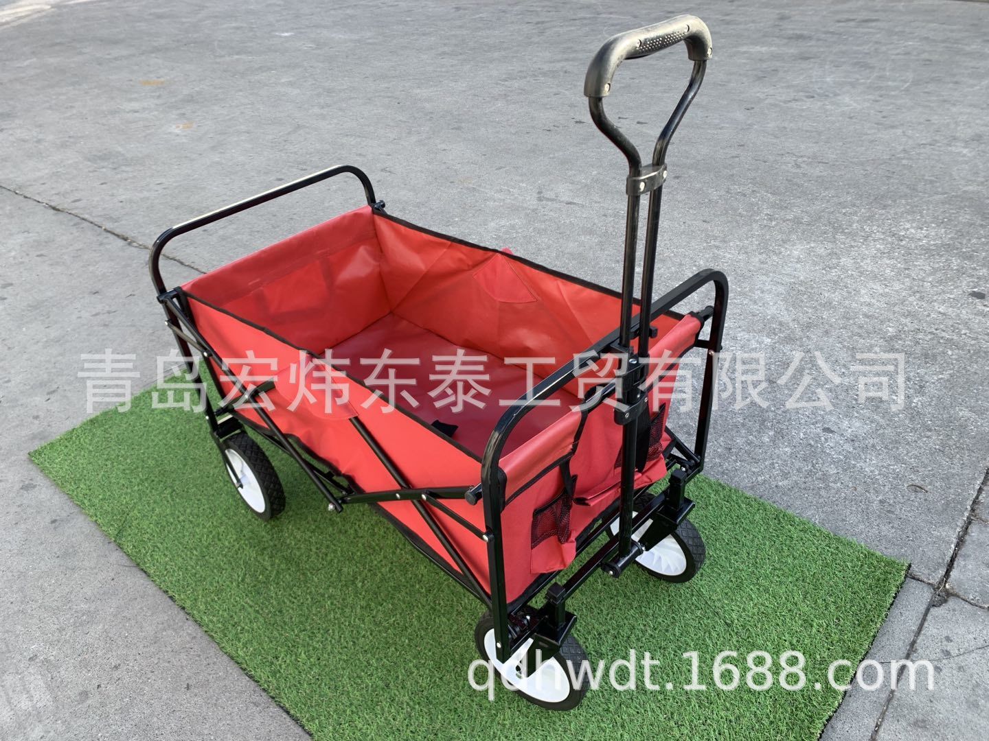 厂家直销出口欧美亚马逊户外野营车花园工具车折叠布兜车沙滩车