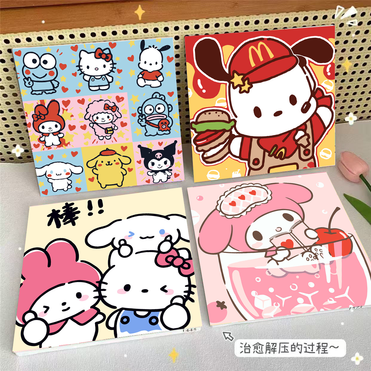 New Melody DIY Digital Oil Painting Oil Paint Hand-Painted Filled Little Girl Sanrio Graffiti Living Room Decoration Painting