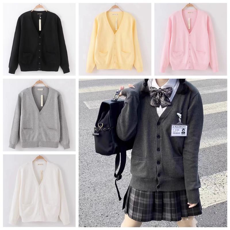 Jk Uniform Academic Style Knitted Sweater Basic Autumn and Winter V-Neck Cardigan Sweater Coat Japanese Student School Uniform Class Uniform Jk Uniform Academic Style Knitted Sweater Basic Autumn and Winter V-Neck Cardigan Sweater Coat Japanese Student School Uniform Class Uniform
