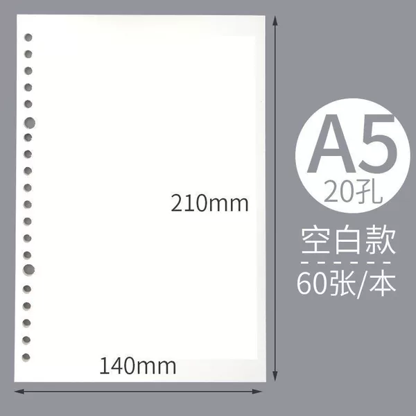 A5 (20 holes-blank)_1 book (60 sheets in total)
