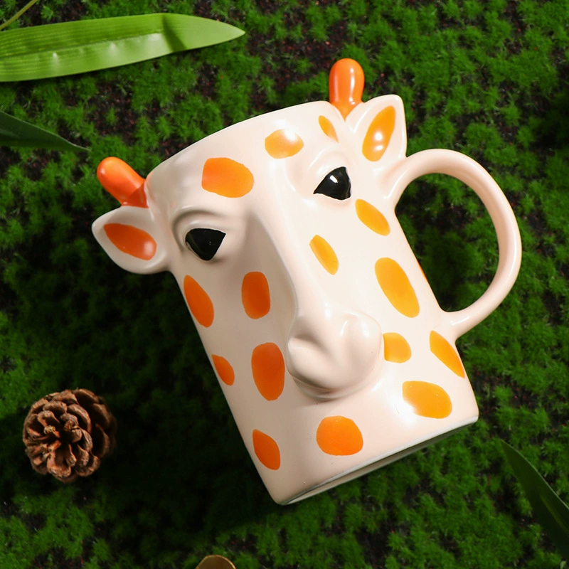 Creative Cartoon Giraffe Ceramic Cup Mug 3D Three-dimensional Shaping Cup High-Looking Personalized New and Unique Cup