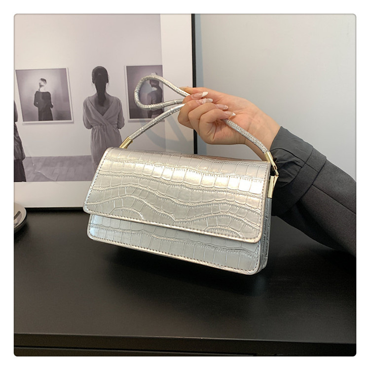 Minimalistisk stil for kvinner med minoritetstekstur under armene 2023 sommer ny håndholdt vestlig liten firkantet veske_voghion.com