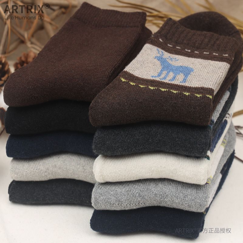 Winter thick men's socks men's warm super thick fleece-lined towel socks wool socks Terry socks thick socks winter snow