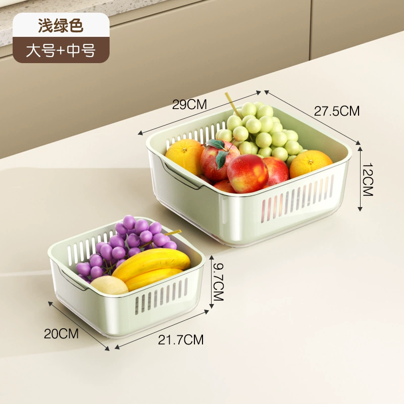 Double-layer drying rack, set, plastic basket, simple and elegant design