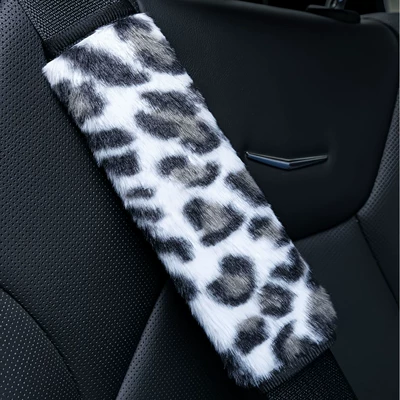 Seat belt shoulder pad Leopard Print Shoulder and - milky-white