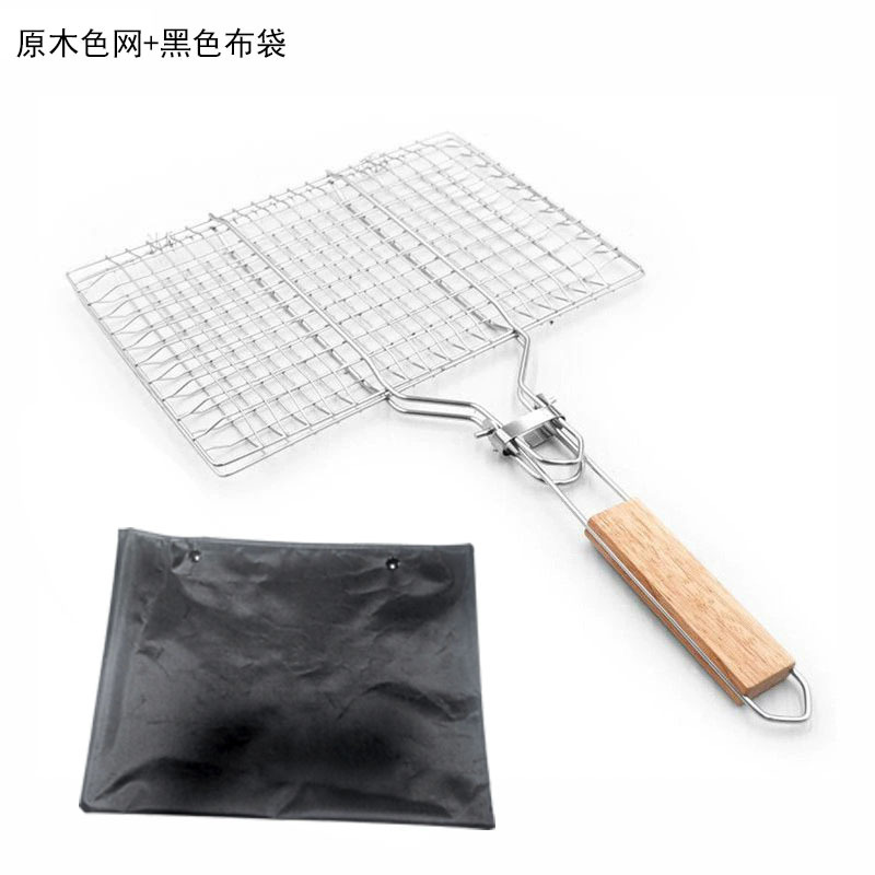 Cesta Rejilla para Pescado a la Parrilla de Acero Inoxidable Plegable Portátil Antiadherente para Barbacoa al Aire Libre image 10