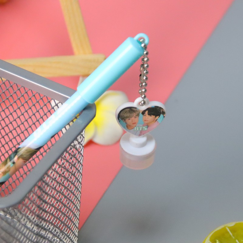 INS chica corazón colgando pluma lindo estudiante papelería colgante pluma de gel pluma de agua de cadena pluma de firma de Oficina Creativa