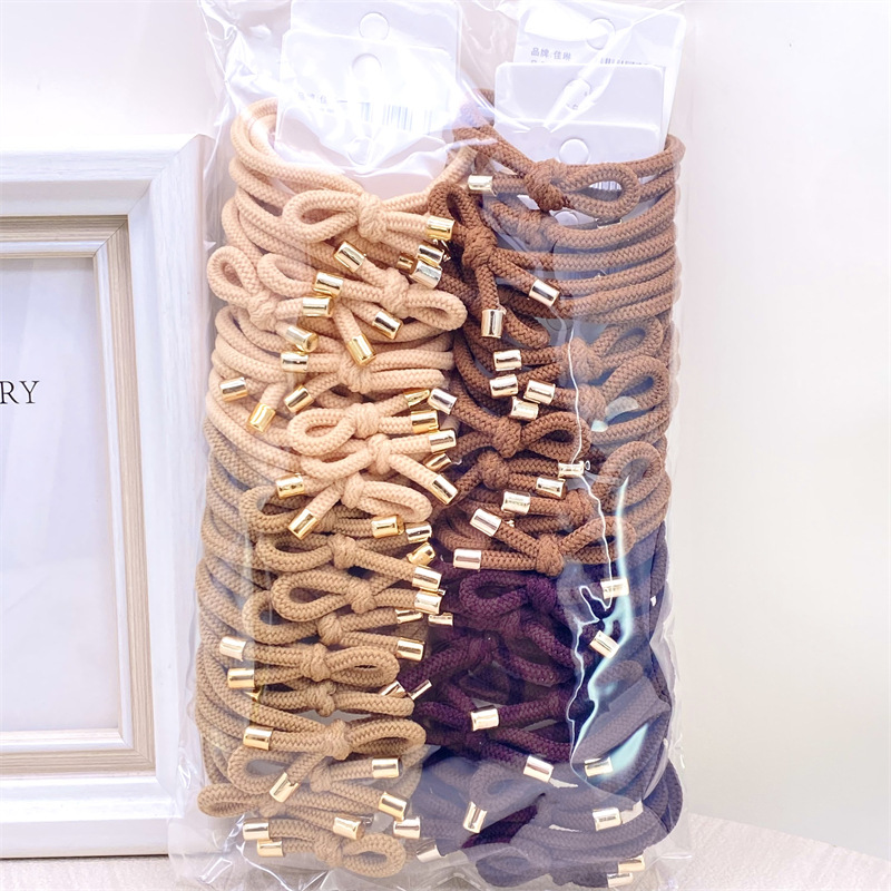 Tarjeta de color caramelo tejido banda de pelo cuerda de pelo chica simple banda de goma del todo-fósforo de alta elástico durable accesorios para el cabello tocado 2 yuanes