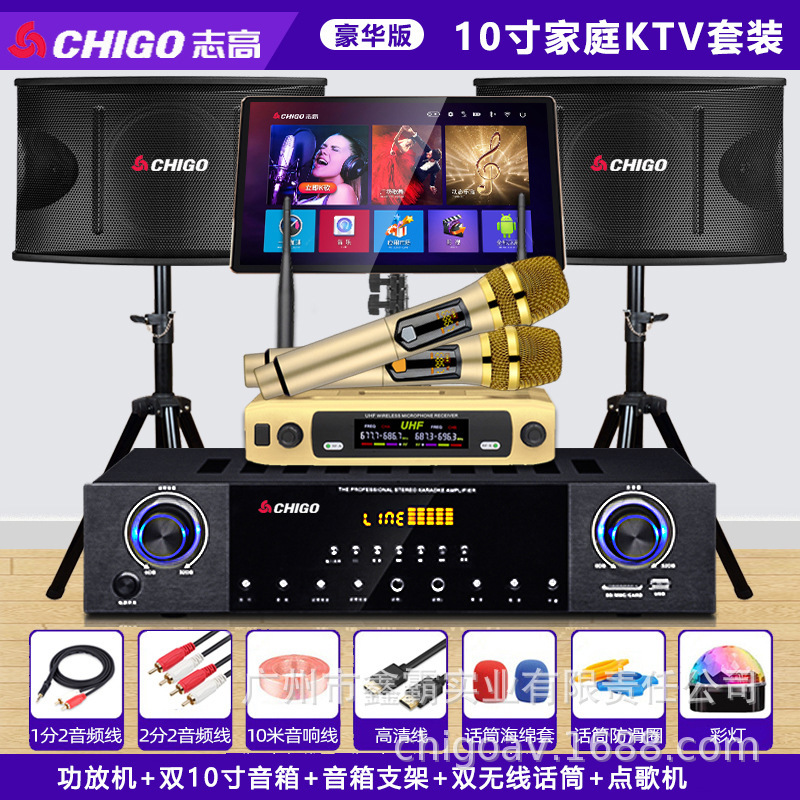 志高家庭ktv映画館音響セット家庭用k歌カラオケ専門アンプ音響セット|undefined
