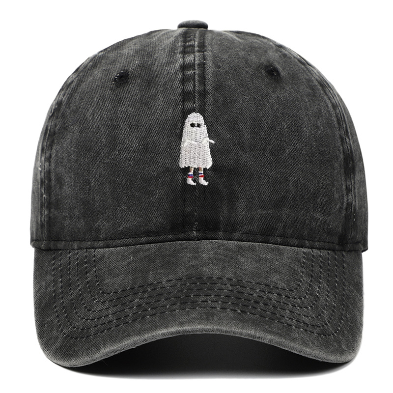Halloween Ghost Embroidered Baseball Cap Adjustable Sports Hat_voghion.com