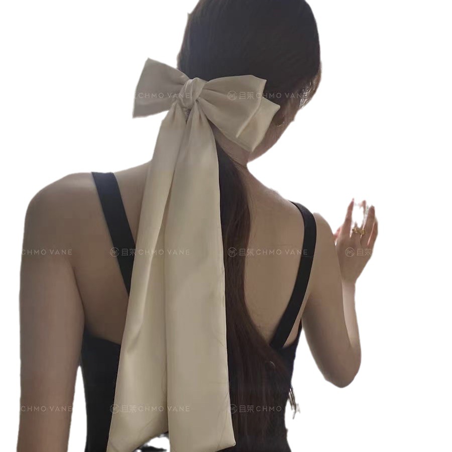 High-grade satin bow hairpin ribbon hair accessories headwear temperament New 2023