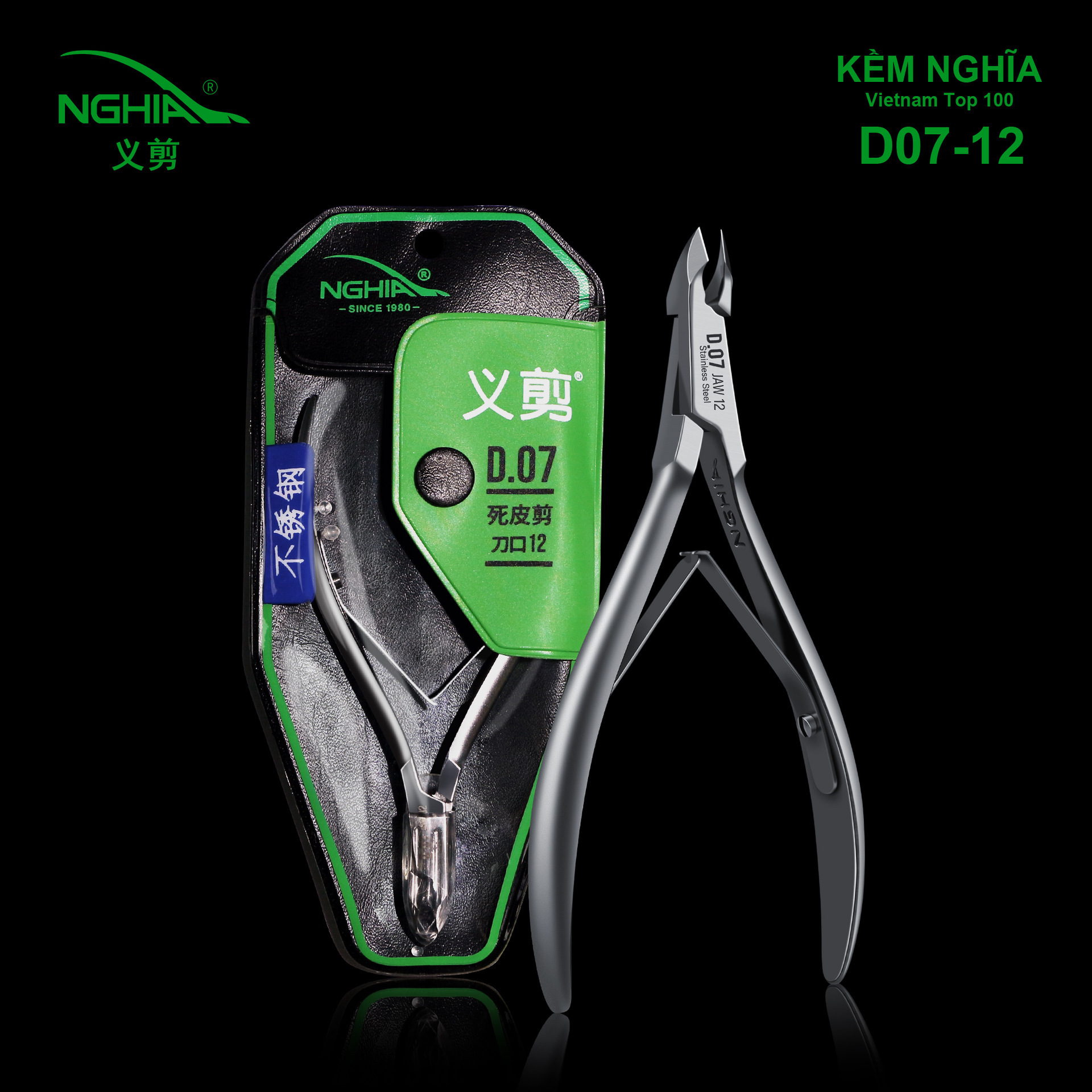 NGHIA Vietnam Yi Tijeras d07 Piel muerta Herramientas profesionales para uñas Reparación de uñas Alicates para uñas