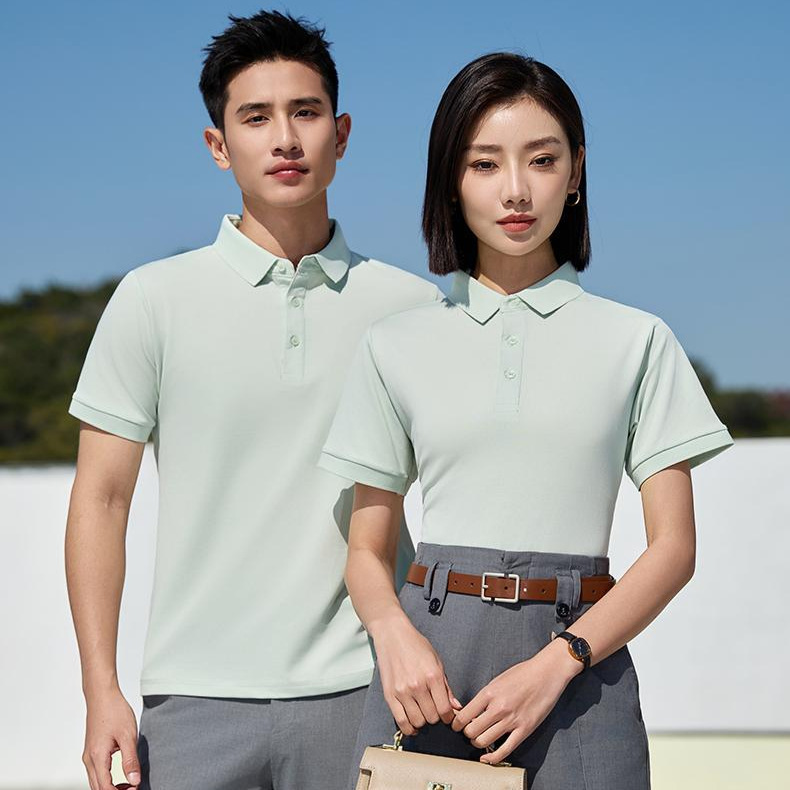 190g 40-Count Long-Staple Cotton Polo Shirt Customized High-Quality T-Shirt Printed Logo Class Uniform Group Uniform Work Clothes Men's Lapel
