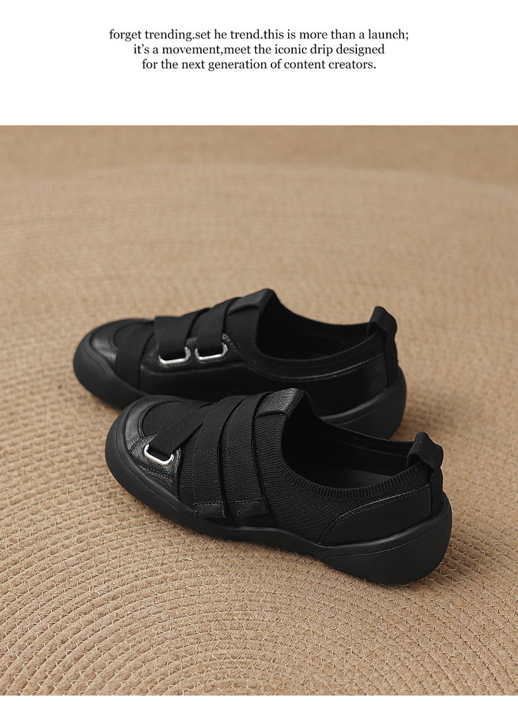 Giày sneaker nữ chunky đế dày da dê phối màu cao cấp — màu đen, màu trắng ngà chi tiết 13