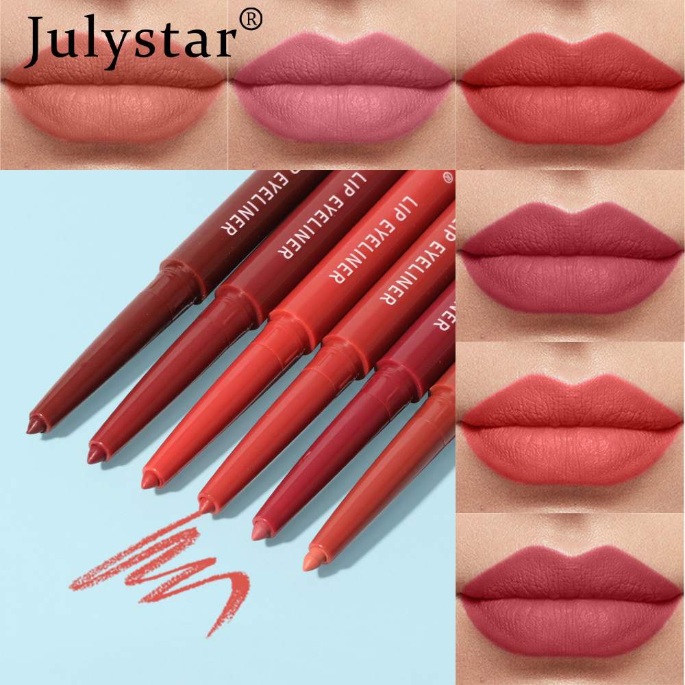 Julystar non-fading automatic lip liner pen, matte multi-color export lip gloss and lipstick pen from Europe and America undefined