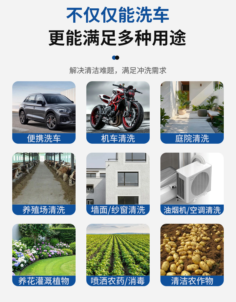 New foldable water gun, mini portable water gun, mini car washer, household wireless high-pressure water gun, wholesale with power display