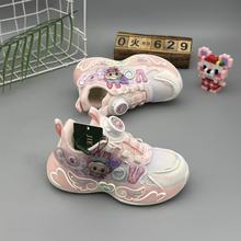 儿童卡通女童运动鞋拉布布亮灯跑步2025秋季新款双网透气中小童鞋