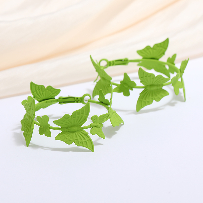 Fashion Creative Geometric Simple  Butterfly Spray Paint Alloy Earring