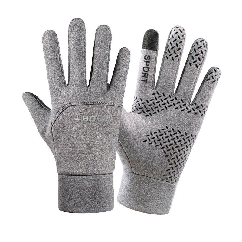 戶外保暖手套男冬騎行運動防風防水全指二指防寒防滑可觸屏加絨