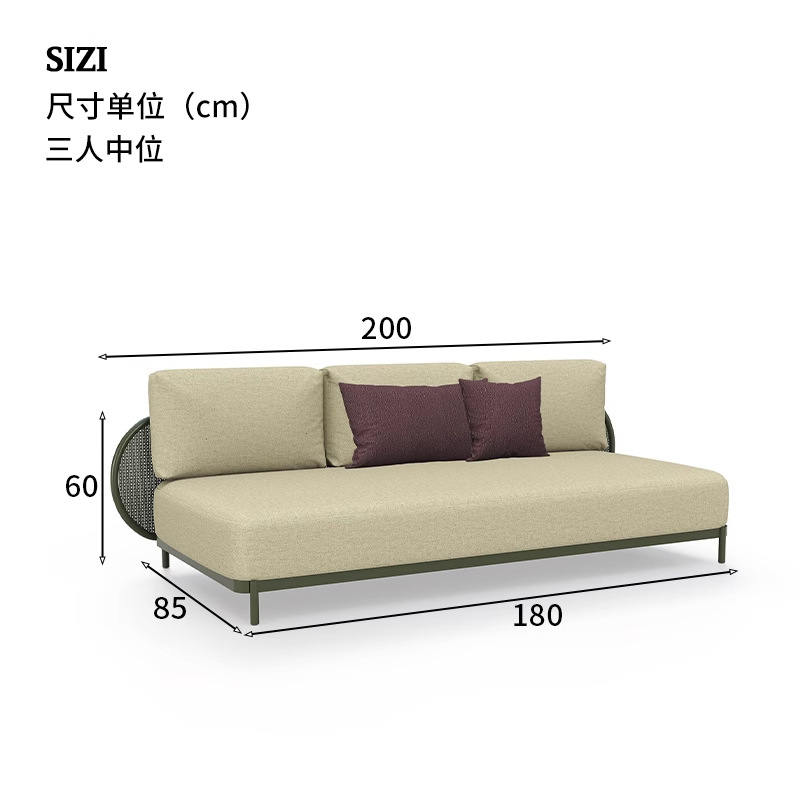 Combinación de sofá al aire libre patio al aire libre villa al aire libre sala de estar hotel famoso hotel club de ocio terraza sofá de caña
