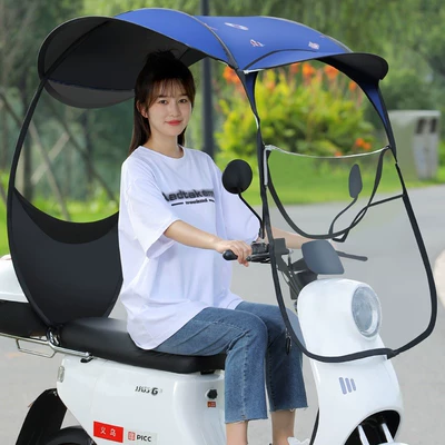 New Style Detachable Fully Retractable Folding Canopy for Electric Vehicles, Scooter Sunshade, Windproof and Rainproof (Elektromobil üçün ön şüşə çətiri (günlük)) - 10th-generation-blue-sailboat-models-with-rearview-mirrors