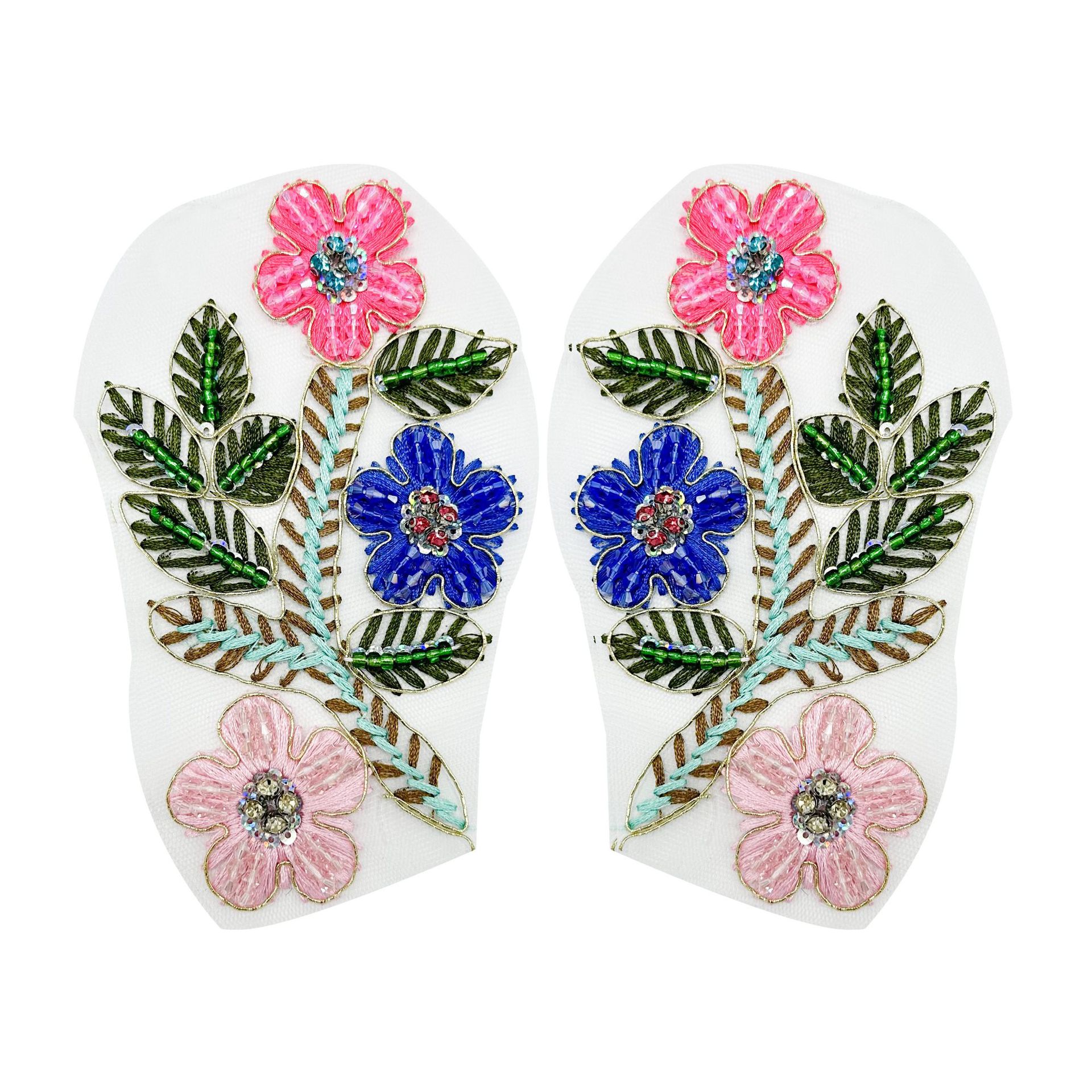 Encaje color flor par nueva ropa de Mujer Flor tridimensional flor pegajosa vestido de novia joyería DIY accesorios decorativos image 3