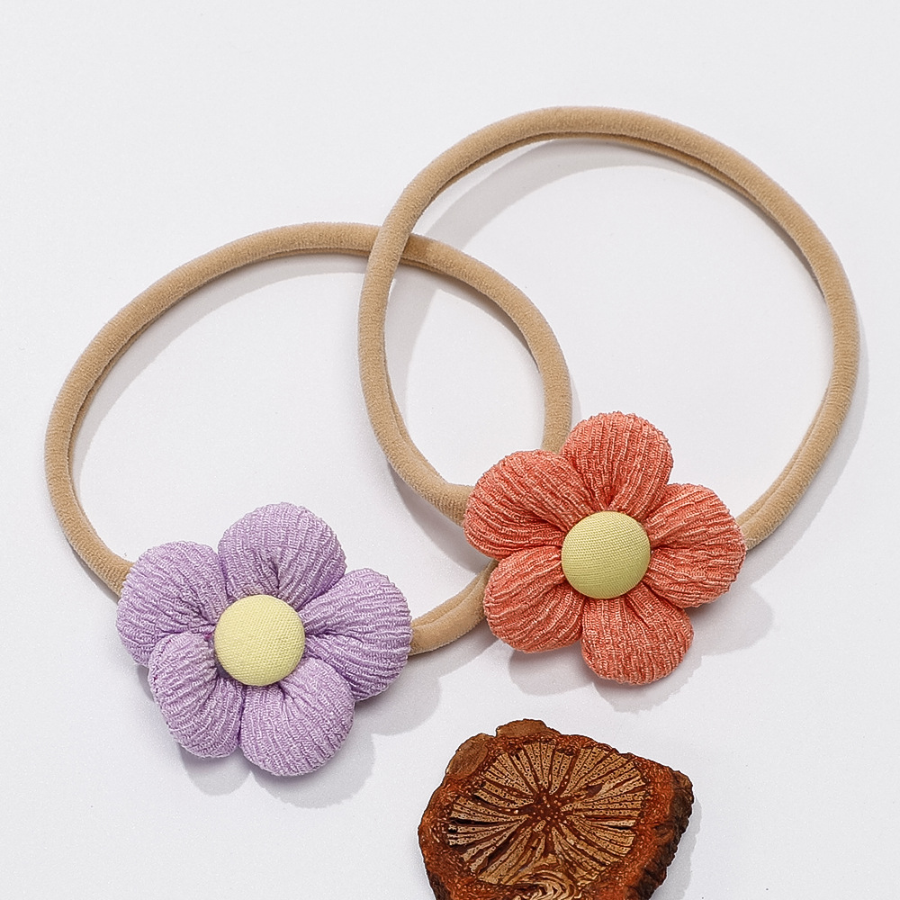 Accessori per capelli per bambini estivi europei e americani transfrontalieri, fascia elastica per capelli per bambini, fascia per capelli con fiori carini intrecciata a mano_voghion.com