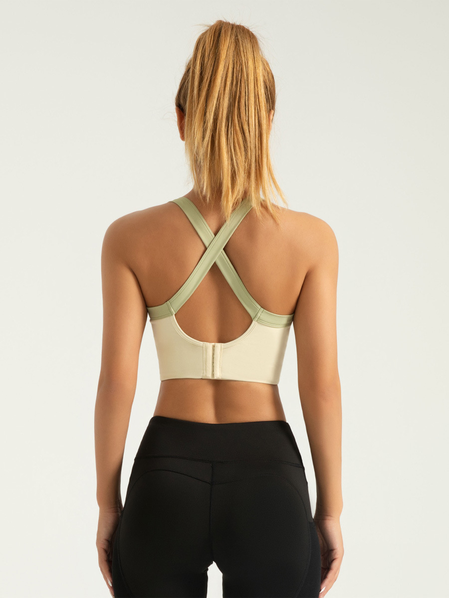 Sujetador deportivo Juyitang para comercio transfronterizo, de alta intensidad, a prueba de golpes, con almohadillas fijas, chaleco de fitness con efecto de cintura ajustada.