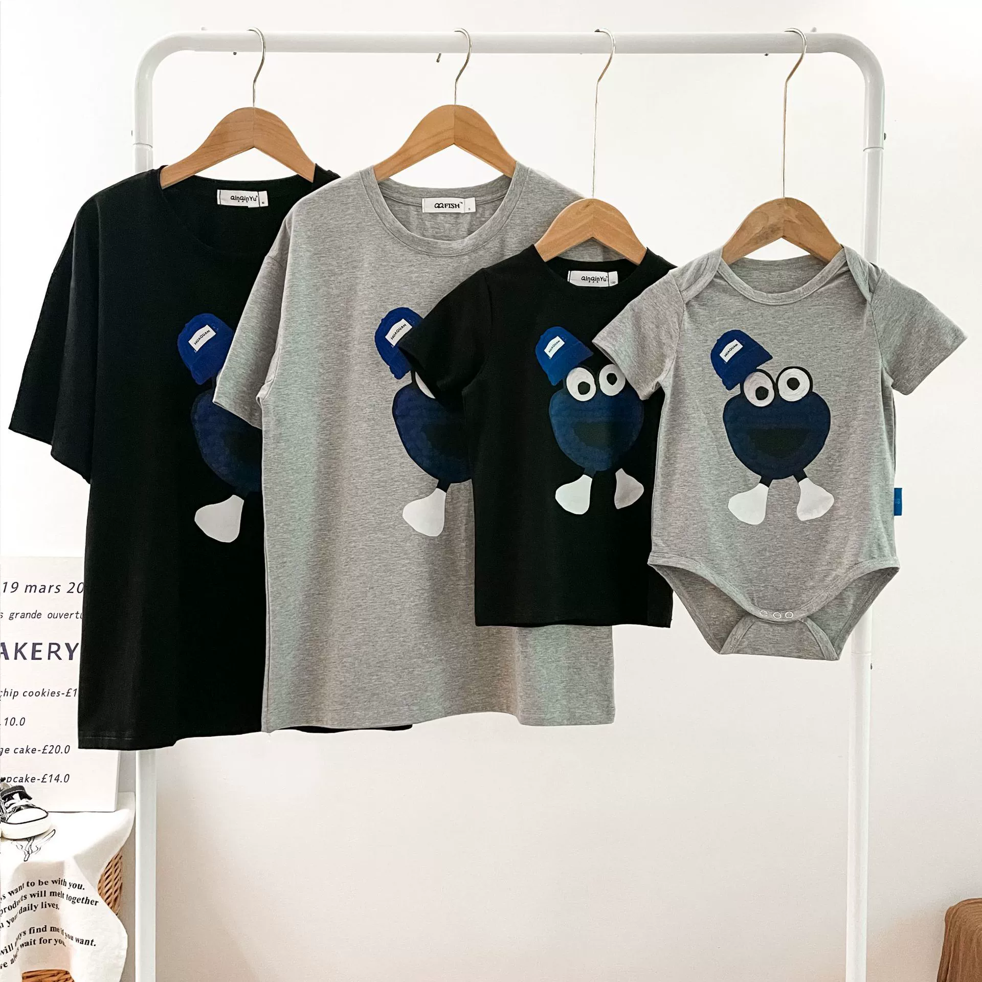 Список в стиле Net Red Фри Street Big Eye Frog Parent - детская летняя семейная футболка для мамы и дочери