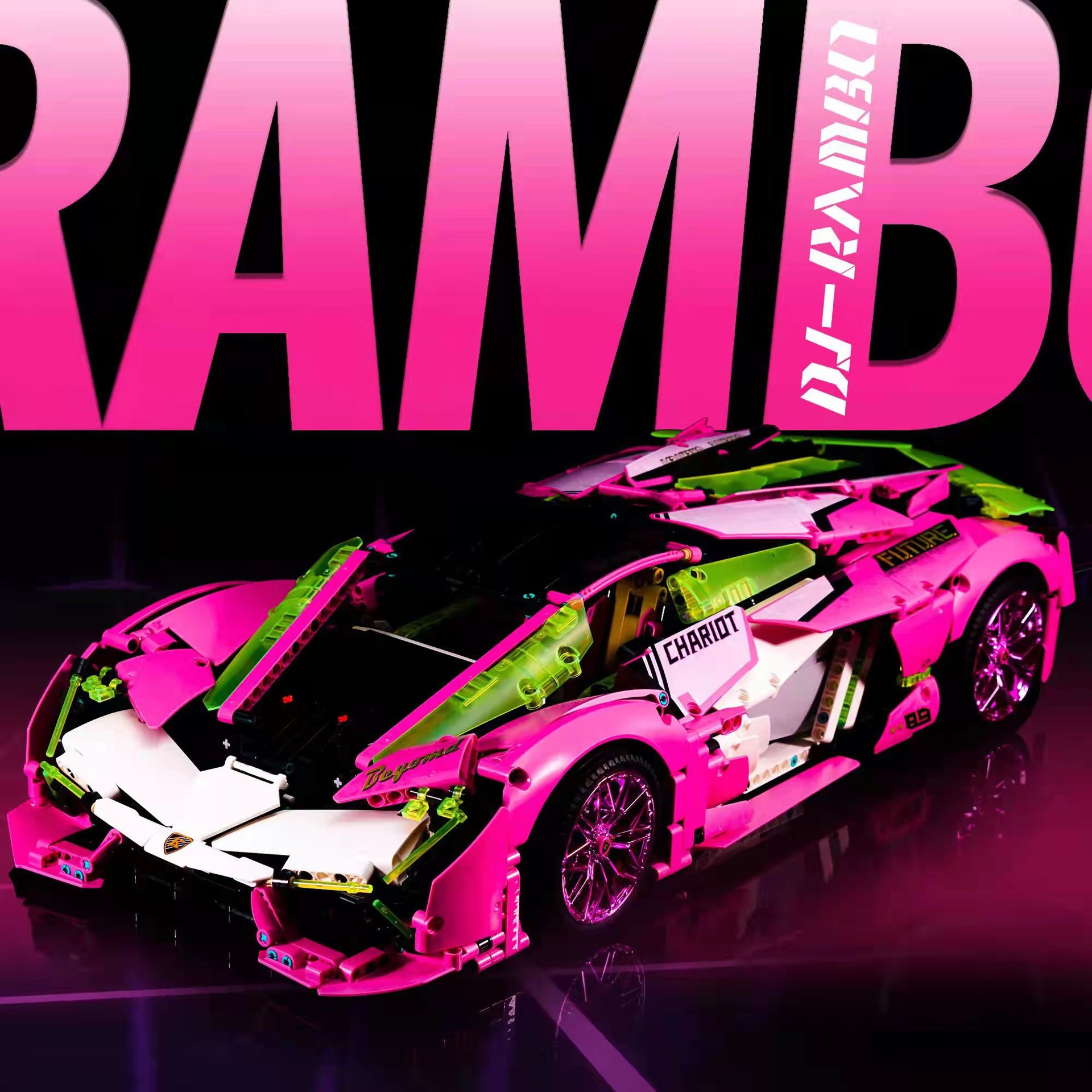 K Box 10246 Cyberpunk 3000 Lambo Big Bull, Juguete de Bloques de Construcción de Alta Dificultad para Adultos Entusiastas