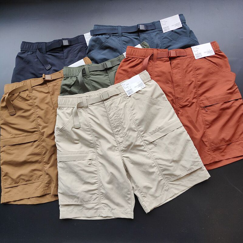 Shorts Men's Summer Thin Youth Workwear Casual Pants Quick-Drying Pure Color Sports Five-Point Pants Trendyy Versatile Beach Pants