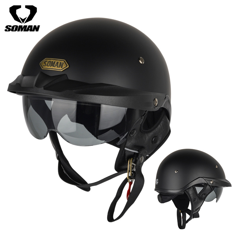 Car Half Helmet, Motuoche Motosiklet kaskı (dəbilqə) - h3-cement-gray-abs-l
